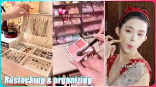 Mitsuisen ASMR☘️Cleaning, restocking & organizing my messy vanity✨Satisfying skincare asmr🌿537