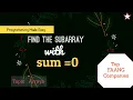Subarray With Sum 0 Zero Sum Subarray