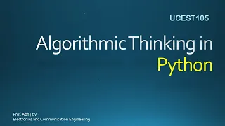 An introduction to Algorithmic Thinking in Python