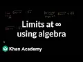 Limits at infinity using algebra Limits Differential Calculus Khan Academy