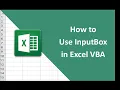 How to Use InputBox in Excel VBA From Basic to a Complete Example with All Parameters