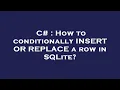 C How to conditionally INSERT OR REPLACE a row in SQLite