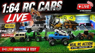 Testing 1:64 Rc cars and construction vehicles Live