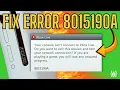 SIMPLE Fix Xbox Live Sign In Error on the Xbox 360 Error 8015190A