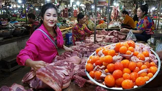 Market show: Yummy chicken ovary, pork, chicken cooking | Big pot rice porridge recipes