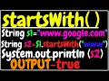 startsWith method in string java ICSE X class 10 Semester 2 computer applications
