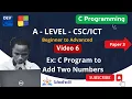 6 C Program to Add Two Numbers Step-by-Step Explanation