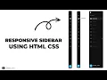 Responsive Side Navigation Bar in HTML CSS And JavaScript Dashboard Sidebar Menu