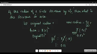 CBSE 10 24-25 IMPORTANT QUESTION TO FIND DECREASE IN AREA OF CIRCLES