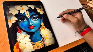 Cute Krishna Drawing,  Janmashtami Drawing,  Krishna Drawing,  Outline Tutorial Step By Step  😍
