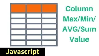 Javascript - HTML Table Column MAX MIN SUM AVG Values In JS with source code