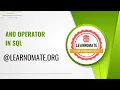 AND Operator in SQL Learnomate Technologies