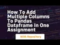 how to add multiple columns to pandas dataframe in one assignment