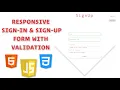 Responsive Sign In Sign Up Form with HTML CSS and JavaScript How to validate form using JS