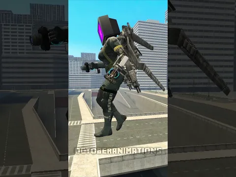 Titan TV Man and Titan TV Woman Chasing Skibidi Toilet in Golden City