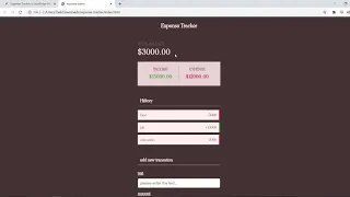 Expense Tracker in JavaScript with source code Source Code Projects