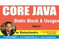 Static Block and Usages Part 3 Core Java Tutorial