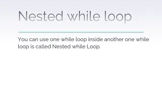Nested While Loop-C Programming-Tamil