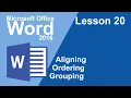 Aligning Ordering and Grouping Objects Word Lesson 20 Microsoft Office 2016