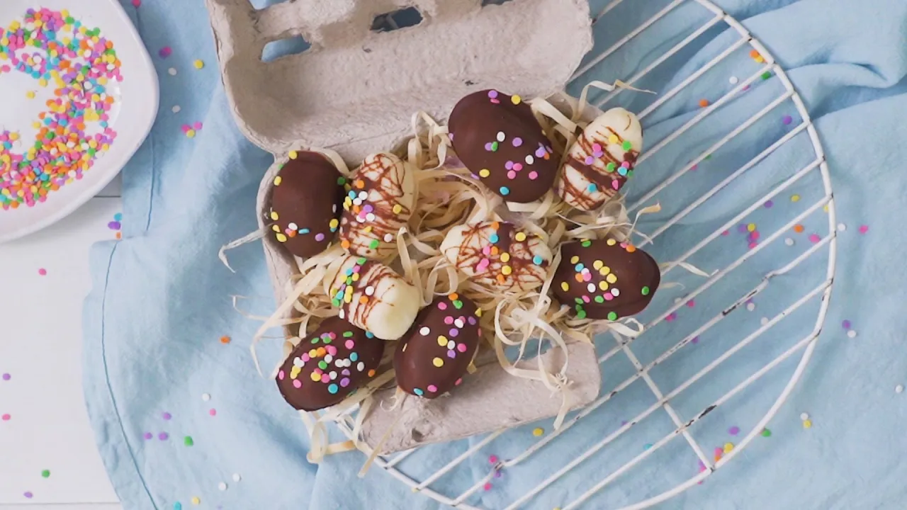 Chocolate Covered Coconut Ice Eggs