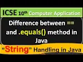 Java - String Handling Difference Between Operator equals Method in Java