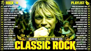 Top 100 Classic Rock Songs Of 80s 90s - Bon Jovi Aerosmith Queen Guns N Roses Metallica Queen