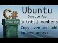 CodePark 0047 Separate Odd and Even Numbers in Arrays - Ubuntu C Console
