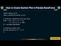 How to Create Scatter Plot in Pandas DataFrame