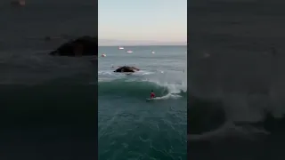 Surfing off a sailboat in Mexico! FUN right point breaking. #sailing #surfing #sailtosurf