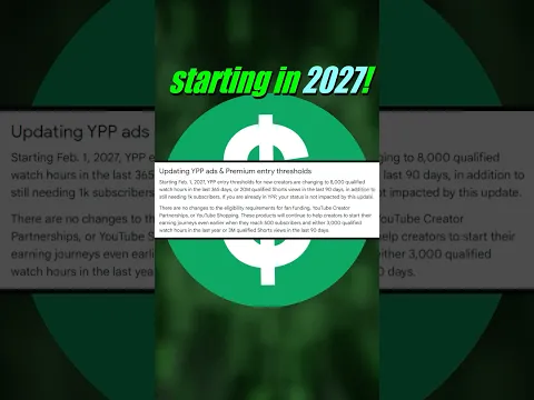 YouTube's NEW Monetization rules... #youtube