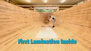 Laminating The First Layer Inside The Hull – Ep. 400 RAN Sailing