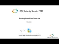SQL Saturday 2022 Branding Yourself for Your Dream Job by Steve Jones