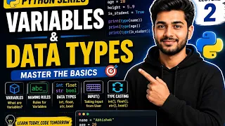 Python Tutorial Variables Data Types in Python Python for Beginners Hindi