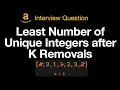 Leetcode 1481 Least Number of Unique Integers after K Removals