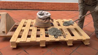 I Poured Concrete Into Wooden Pallets for a Surprising Result!