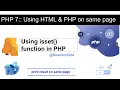 Learn PHP in Hindi isset method in php Tutorial for Beginners PHP Session22nd