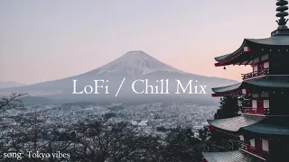 mount fuji lofi hip hop chill mix with rain