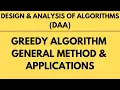 Greedy Method - General Method Example Applications L-23 DAA