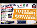 Professional Isometric Ellipse Template Ruler Precise Oval Geometry Stencil for School Office