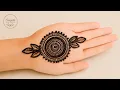 Bold Circular Mehndi Design for Front Hand Simple Elegant Arabic Mehndi 4K