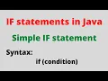 IF statements in Java Types of IF statements Simple IF statement simanstudies