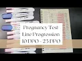 Pregnancy Test Line Progression 10 DPO - 23 DPO Baby Michelle Marie
