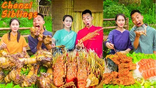 Download Natural Food Outdoor Cooking | Chinese Mukbang Eating Challenge | Large Cow Bone Lobster Recipes MP3