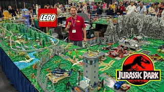 2026 Update! Huge LEGO Jurassic Park with Erupting Volcano at Bricks Cascade