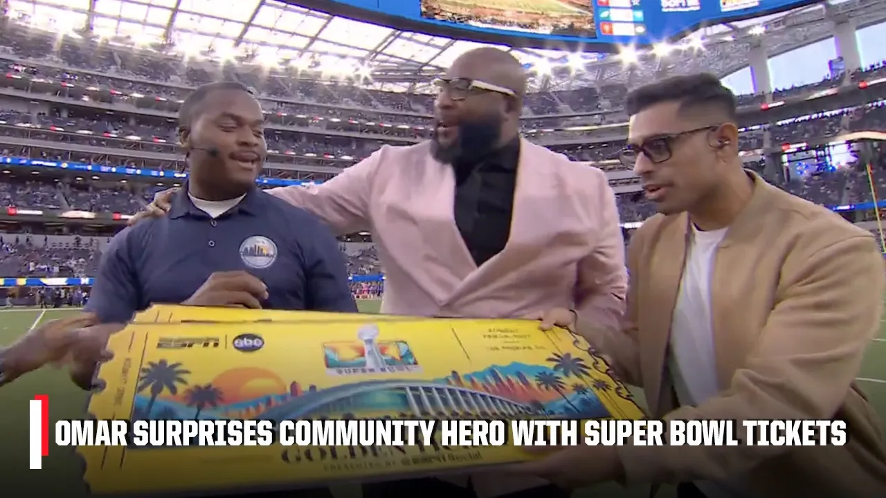 Omar Raja surprises community hero, Lester Bodiford with Super Bowl tickets 🙌 🎫
