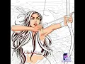 Hyperlapse Coloring Page - Native American Woman Huntress