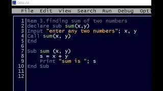See qbasic programming 2082 qbasic program using SUB module see 2082 computer science