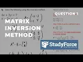 Matrix Inversion Method 2-Variable Linear System Example 1