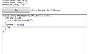 Java CodingBat String-1 theEnd