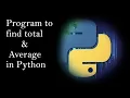 calculate Total Average in python in hindi